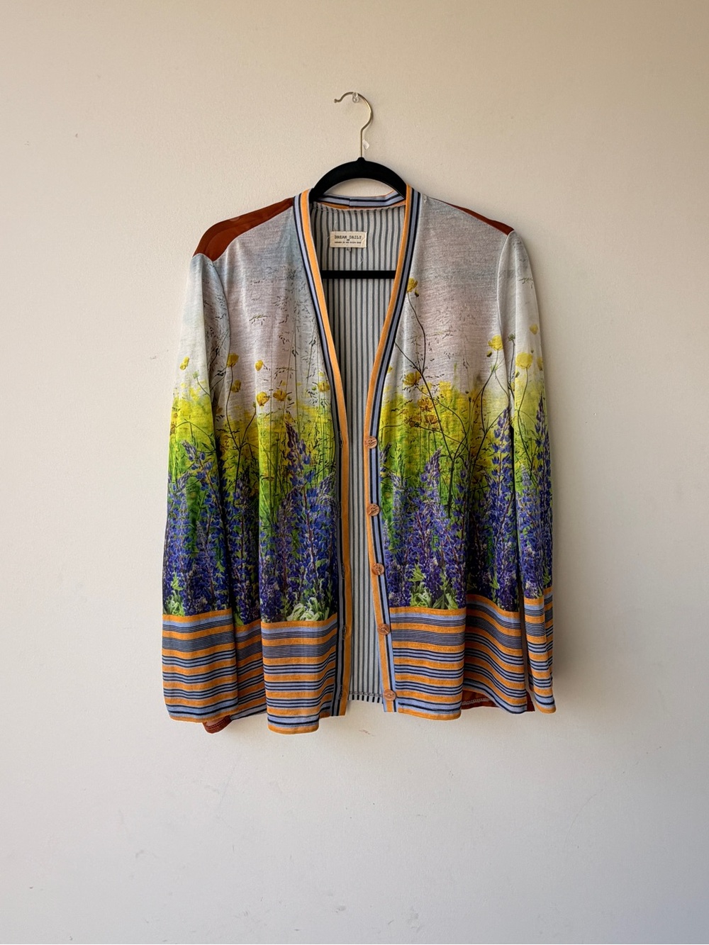 Anthropologie Dream Daily Floral Wildflower Sheer Cardigan L Boho